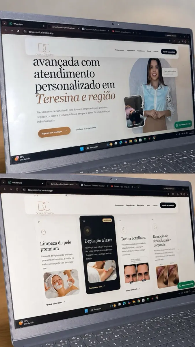 Projeto Darice Carvalho, Landing page • Estética avançada
