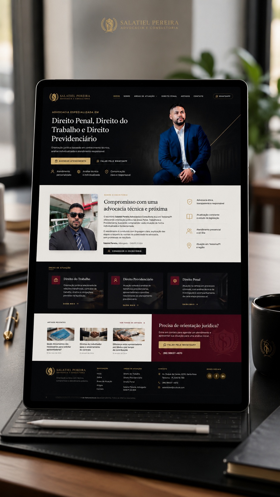 Projeto Salatiel Pereira Advocacia, Site institucional • Advocacia — imagem 1